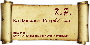Kaltenbach Perpétua névjegykártya